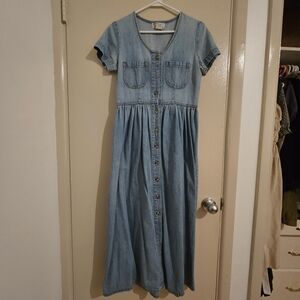 JM Collection Blue Denim Midi Dress